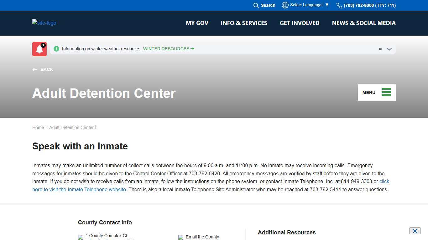 Speak with an Inmate